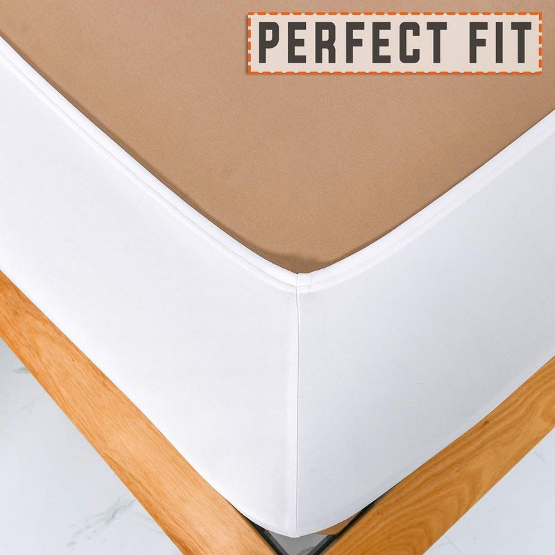 Twin Six Premium Bed Box Spring Cover Update Bed Skirt Wrap Around Cover, Mattress Cover, King/California, White - Image 5